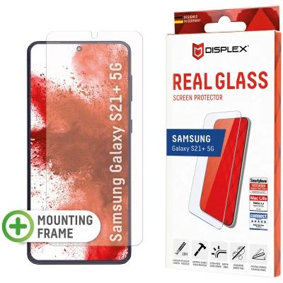 Abbildung von Samsung Galaxy S21 Plus Panzerglas Displex Real Glass 2D Fingerabdrucksensor Bildschirmschutzfolie Fingerprint Sensor für das