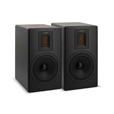 Abbildung von sonoro Orchestra Regallautsprecher Set (2 Wege Bassreflex, Holzgehäuse, perfekte Ergänzung zum Maestro) Design Lautsprecher Boxen in Schwarz/Schwarz