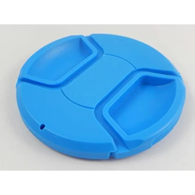 Abbildung von vhbw Universal Objektivdeckel 77 mm für Kamera, DSLR Kunststoff, Blau, mit Innengriff