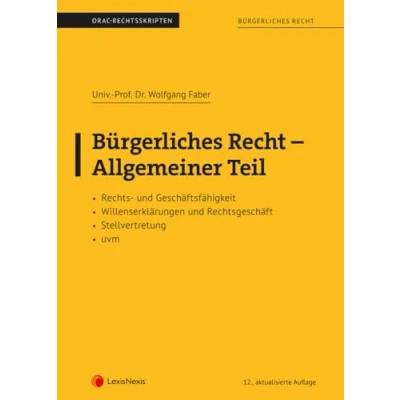 Abbildung von Bürgerliches Recht Allgemeiner Teil (Skriptum) (Skripten)