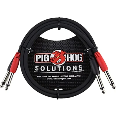 Abbildung von Pig Hog PD 21403 Duales Patch Kabel, 2 x 6,35mm Mono Klinke auf Klinke, 1 Meter (3FT)