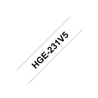 Abbildung von Brother HGe 231v5 (12 mm) Schwarz bis weiß Tape