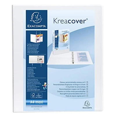 Abbildung von Exacompta Ringbuch Kreacover A4 4 Ringe 30mm weiß