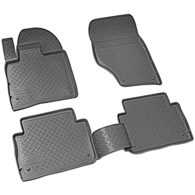 Abbildung von RECAMBO F 0160 Fußmattensatz Gummi vorne und hinten 4 schwarz Maßgefertigt AUDI: Q7