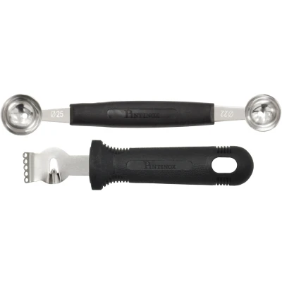 Abbildung von PINTINOX Kugelausstecher &quot;Professional&quot;, (Set, 3 tlg.), Obstdekorierset (Melonenausstecher Zestenreisser), Edelstahl