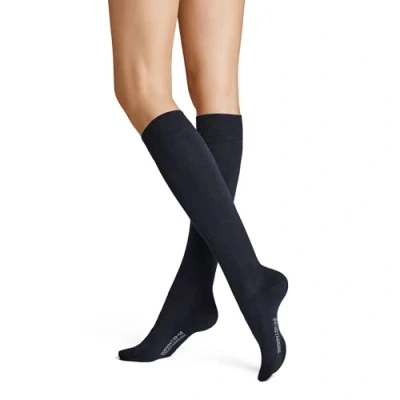 Abbildung von Hudson Damen Kniestrümpfe Relax Woolmix Clima druckfreier Bund Marine 0337 39 42