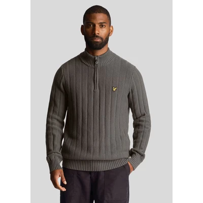 Abbildung von Lyle &amp; Scott MOSS Stitch Quarter ZIP Jumper Strickpullover, Herren, Größe: XXL, Anthrazite