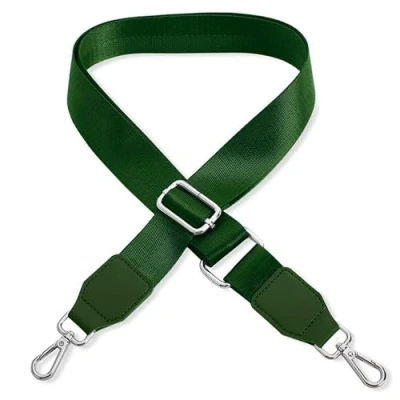 Abbildung von Schultergurt für Handtasche Laptoptasche Dunkelgrün [Metallfarbe: Silber] Länge verstellbar 89 142 cm Breite 3,8 Ersatz Gurt Band Schulterriemen Strap Umhängegurt