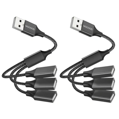 Abbildung von USB Splitter 1 zu 3 MOGOOD 2.0 Ladekabel Netzkabel Verl ngerung Hub Adapter für MacBook/Laptop/LED etc