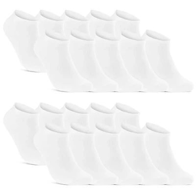 Abbildung von sockenkauf24 Sneakersocken 10, 20, 30 Paar Sneaker Socken Damen &amp; Herren Schwarz Weiß Grau (Weiß, 20 Paar, 35 38) Baumwolle 16900 WP