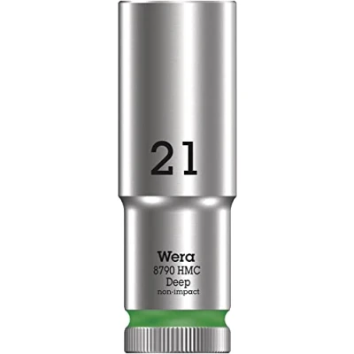 Abbildung von Wera 05004561001 8790 HMC Deep Steckschlüsseleinsatz 1/2&quot;, Grün, 21.0 mm