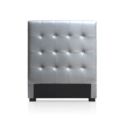 Abbildung von Luxor Kopfteil Bett 90cm mit Kunstlederbezug Silber Menzzo