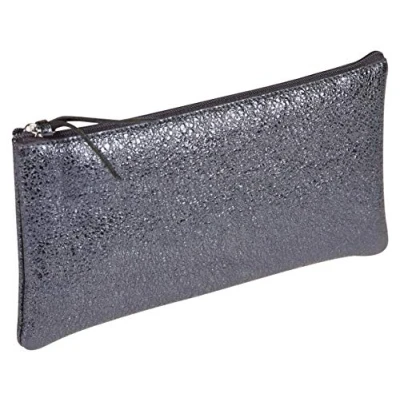 Abbildung von Clairefontaine 410014C Schlampermäppchen aus Leder Celeste Flach, 11 x 22cm, 1 Stück, Lazer Blau