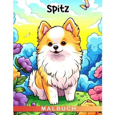 Abbildung von Spitz Malbuch: Ideales Geschenk für Tierliebhaber, die bezaubernde Illustrationen lieben Perfekt zum Entspannen bei jeder Gelegenheit.
