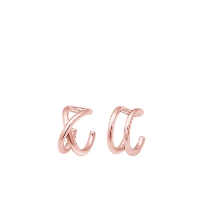 Abbildung von Elli 2 PACK Crossed Ohrringe, Damen, Größe: One Size, Pink gold