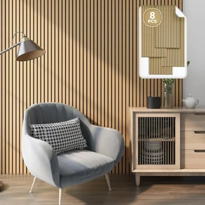 Abbildung von neu.holz 3D Wandpaneel, (Set, 8 tlg) »Vang« Akustik Wandpaneel Eiche, dunkel 5,76m²