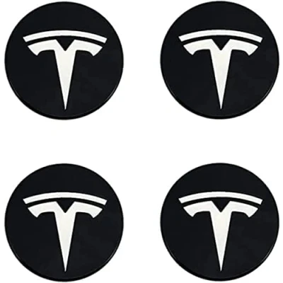 Abbildung von SANQIUTOU 4 Stück Nabendeckel Aufkleber für Tesla Model 3 X S 56MM,Nabenkappen Abzeichen Sticker Auto Radnabenkappen Felgen Dekorationsaufkleber,G
