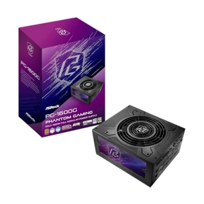 Abbildung von Netzteil ASROCK PG 1600G, PSU, 1600 W, 80 Plus Gold, 135 mm, modular, PCI E 5.1 (12+4pin) x2, (6+2 Pin) x8, SATA (5 polig) x12