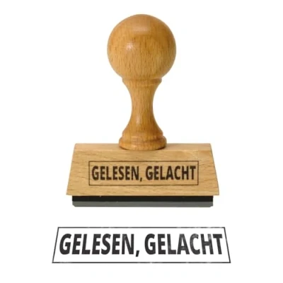 Abbildung von trendaffe Gelesen, Gelacht Holzstempel Gelesen und Bürostempel