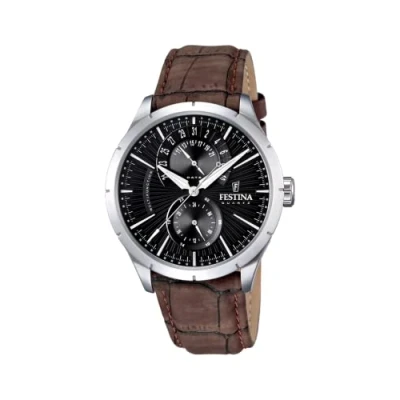 Abbildung von Festina Multifunktionsuhr UF16573/X Herren Uhr Elegant F16573/X, (Analoguhr), Armbanduhr rund, Lederarmband schwarz