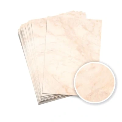 Abbildung von Partycards Urkundenpapier A4 Bedruckbar Vintage Papier in Beige, Beidseitig Bedruckt, 90 Gramm, 50 Blatt Optisch Altes Briefpapier A4, im DIN Format Zertifikat