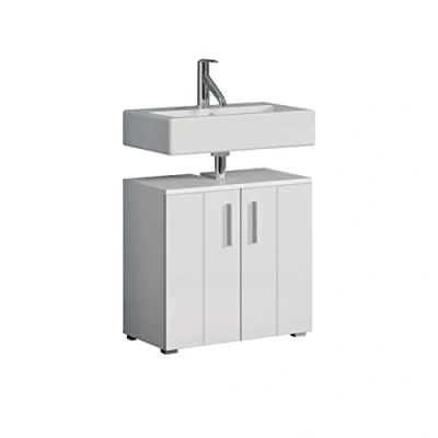 Abbildung von trendteam smart living Waschbeckenunterschrank Unterschrank Badezimmer Wons Aufbaumaß (BxHxT) 60 x 58 34 cm Farbe Weiß Hochglanz 220730101