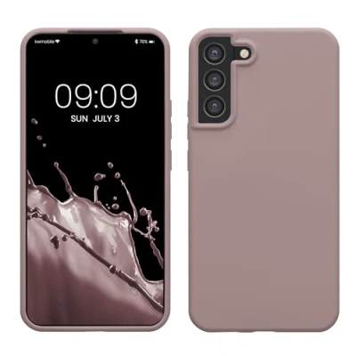 Abbildung von kwmobile Hülle kompatibel mit Samsung Galaxy S22 Plus Silikon Handy Case Handyhülle weiche Oberfläche kabelloses Laden Nude Lilac
