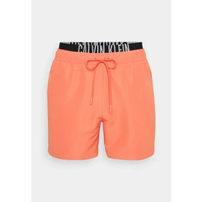 Abbildung von Calvin Klein Swimwear Medium Double Badeshorts, Herren, Größe: Small, Dazzling coral