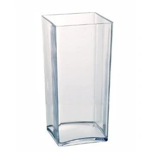 Abbildung von Transparente Acryl Vase, rechteckig, beständig, leicht, Kunststoff, 25 cm hoch