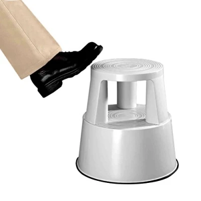 Abbildung von neoLab Fahrbare Rollhocker mit Drei auf Federn Gelagerten Gleitrollen, Lichtgrau, 43,5 cm Durchmesser, 44 Höhe