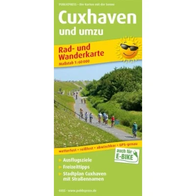 Abbildung von Cuxhaven und umzu (mit Stadtplan): Rad Wanderkarte mit Ausflugszielen, Einkehr Freizeittipps, Stadtplan (1:18500), wetterfest, ... 1:60000. (Rad Wanderkarte: RuWK)