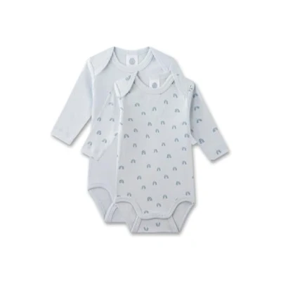 Abbildung von Sanetta Baby Body Langarm (Doppelpack) blau Hochwertiger und nachhaltiger Unisex aus Bio Baumwolle. Inhalt: 2er Set 062