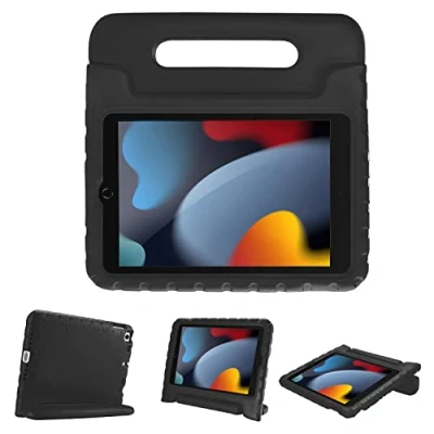 Abbildung von ProCase Kinder Hülle mit Kickstand für iPad 10.2 Zoll/iPad Pro 10.5 Air 3rd Zoll, Ultra Leicht Stoßfest Robust Kind Schutzhülle Umwandelbar Handgriff Handle Standfunktion Schwarz