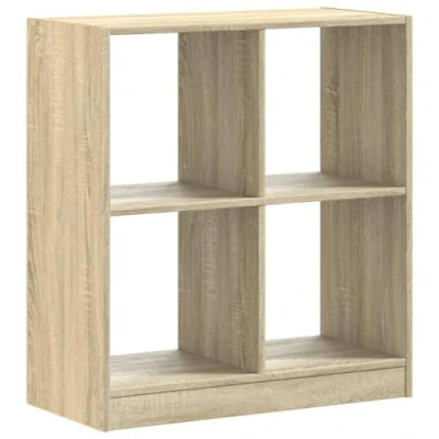 Abbildung von vidaXL Bücherregal, Standregal mit 4 Fächern, Würfelregal Regal für Wohnzimmer Büro, Raumteiler Wandregal Büroregal, Sonoma Eiche Holzwerkstoff