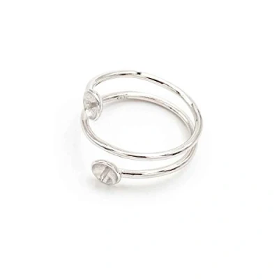 Abbildung von Vintageparts Ringrohling aus 925 Sterling Silber für halbgebohrte Perlen 1 Stück zum Schmuck selber basteln