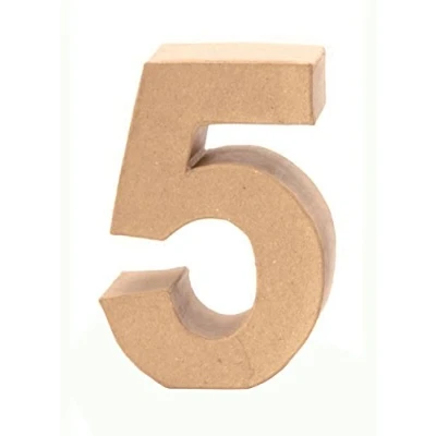 Abbildung von Glorex Dachpappe Papp Zahl 5 17,5 x 5,5 cm