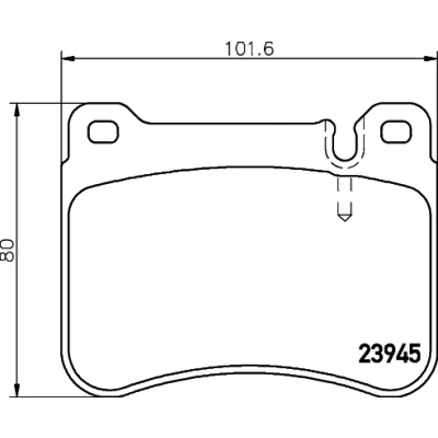 Abbildung von HELLA 8DB 355 006 541 Bremsbelagsatz für Verschleißwarnanzeiger vorbereitet mit Zubehör MERCEDES BENZ: C Klasse Limousine, CLK Coupe