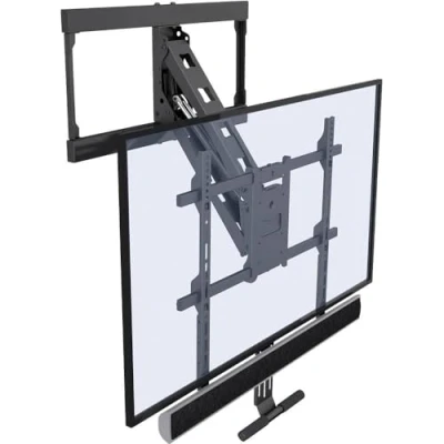 Abbildung von myWall HP55L Vertikal &amp; Vollbeweglicher Wandhalter für Flachbildschirme 42“ 65“ (107 165 cm) Tragkraft bis 28 kg integrierte Gasdruckfeder und inkl. Halterung Soundbar 20 Jahre Garantie