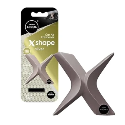 Abbildung von AROMA CAR X Shape Polymer Silver Lufterfrischer