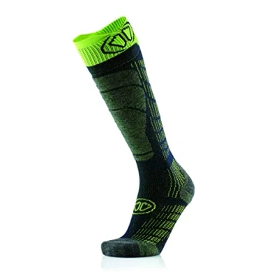 Abbildung von Sidas Herren Chaussettes de ski confortables mi hautes en Laine mérinos Pour l&#039;automne et l&#039;hiver Freizeitsocken, Jaune, 9 11