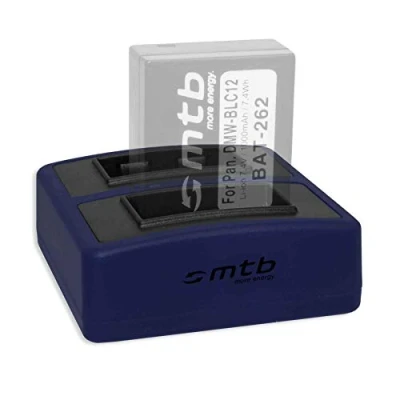 Abbildung von Dual Ladegerät Compact (USB) für DMW BLC12 BLC12E / Leica BP DC12 Sigma 51 inkl. Micro USB Kabel (2X Akku gleichzeitig ladbar)