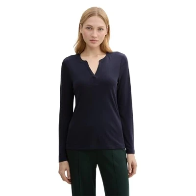 Abbildung von TOM Tailor Langarmshirt, Damen, Größe: 3XL, Sky captain blue
