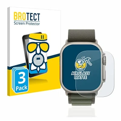Abbildung von BROTECT Entspiegelungs Schutzglas für Apple Watch Ultra/Ultra 2 (3 Stück) Schutz Folie Panzerfolie Glas Matt [Extrem Kratzfest 9H, Anti Reflex]