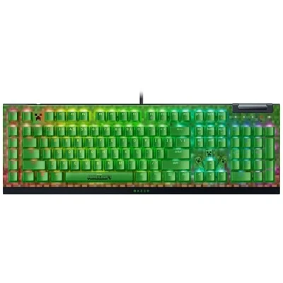 Abbildung von Razer BlackWidow V4 X Minecraft Edition Mechanische Gaming Tastatur Chroma RGB (grüne Clicky Switches, 6 dedizierte Makro Tasten, Doubleshot ABS Tastenkappen) US Layout