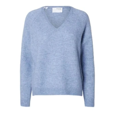 Abbildung von Selected Femme Slflulu NEW V NECK NOOS Strickpullover, Damen, Größe: 36, Endless sky