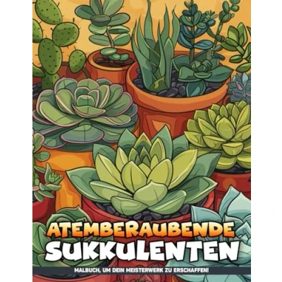 Abbildung von Atemberaubende Sukkulenten Malbuch für Erwachsene: Erwachsenen Malvorlagen Mit Floralen Designs Fett Und Einfach Großer ... Erwachsene, Tolle Geschenke Zur Entspannung.