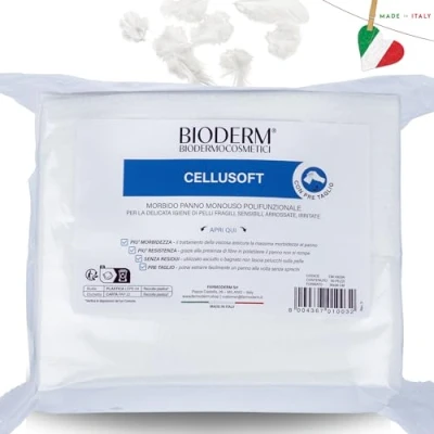 Abbildung von BIODERM Cellusoft weiches Mehrzweck Einwegtuch aus Viskose und Polyester Tücher für die sanfte Hygiene empfindlicher geröteter Haut von älteren Menschen, Kindern 30 x 38 cm (50