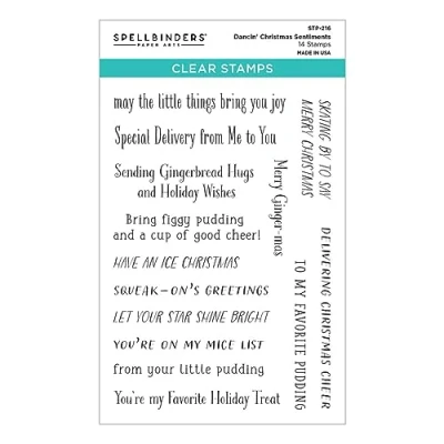 Abbildung von Spellbinders Dancin&#039; Christmas Sentiments Clear Stamp (STP 216) (DISCONTINUED)