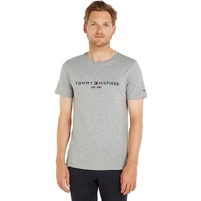 Abbildung von Tommy Hilfiger LOGO TEE Tshirt print, Herren, Größe: XS, Grey