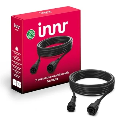 Abbildung von Innr Outdoor Extension Cable, 5 Meter Kabel, IP65, Weatherproof (Erweiterung, benötigt kompletten Satz) 5m Verlängerung, OEC 152 Black